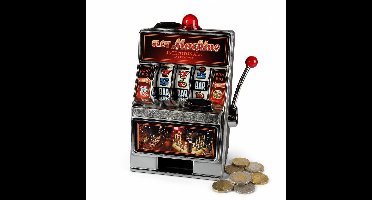Spaarpot gokkast - speelautomaat - 19 x 13 cm - casino thema - fruitmachine spaarpotten