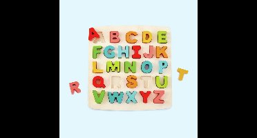 Hape Alfabet Puzzel met Hoofdletters – 27-delig houten letterpuzzel voor kinderen vanaf 3 jaar