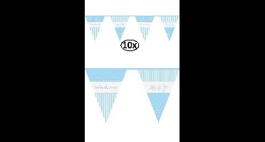 10x Vlaggenlijn pe 10 m BABYSHOWER jongen