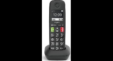 Gigaset E290EHX - Draadloze handset voor senioren om verbinding te maken met uw DECT basisstation - Zeer grote en verlichte knoppen - Extra luid geluid - compatibel met gehoorapparaat - zwart