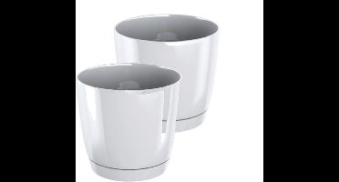Bloempot Rond Duop 16cm WIT Prosperplast / 2 STUKS ! /