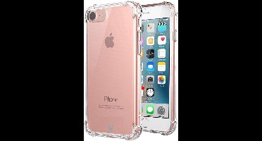 Hoesje geschikt voor Apple iPhone 8 - Siliconen Hoesje met Versterkte Rand Shockproof Transparant Doorzichtig, TPU Gel Soft Hoesje