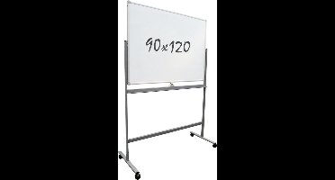 Whiteboard verrijdbaar 90 x 120 cm - Dubbelzijdig - Magnetisch