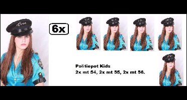 6x Politiepet met tekst politie kind