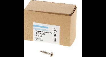 Hoenderdaal Spaanplaatschroef RVS platverzonken kop PZ2 voldraad 4.5X30 (per 200 stuks)