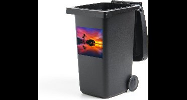 Container sticker Een kleurrijke zonsondergang bij Wailea Beach op het Amerikaanse Hawaii - 40x40 cm - Kliko sticker