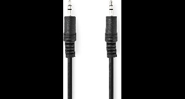 Nedis Stereo-Audiokabel - 3,5 mm Male - 3,5 mm Male - Vernikkeld - 0.50 m - Rond - Zwart - Label