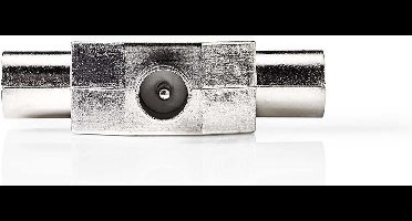 Nedis Satelliet- en Antenne-Adapter - IEC (Coax) Male - 2x Coax Female - Vernikkeld - 75 Ohm - T-Splitter - Metaal - Zilver - 1 Stuks - Envelop