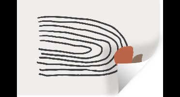 Muurstickers - Sticker Folie - Zomer - Pastel - Zwart - 30x20 cm - Plakfolie - Muurstickers Kinderkamer - Zelfklevend Behang - Zelfklevend behangpapier - Stickerfolie