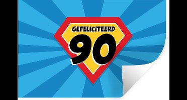Muurstickers - Sticker Folie - Jubileum - 90 jaar - Geschenk - 30x20 cm - Plakfolie - Muurstickers Kinderkamer - Zelfklevend Behang - Zelfklevend behangpapier - Stickerfolie