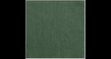 Partydeco Tafel servetten - papier - donker groen - 33 cm - diner/lunch/verjaardag