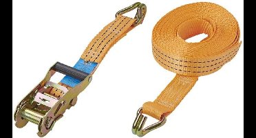 ProPlus Spanband met ratel - 8 meter - 38 mm - oranje - 1500 kg belasting - 3000 kg breekkracht