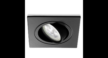 LED inbouwspot Teddy -Vierkant Zwart -Warm Wit -Dimbaar -4W -Philips LED