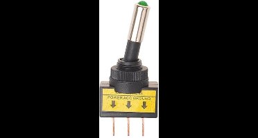 ProPlus LED tuimelschakelaar - groen - 12V - max. 20A - 12 x 27 mm