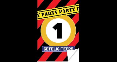 Poster Versiering - 1 jaar - Verjaardag - 20x30 cm