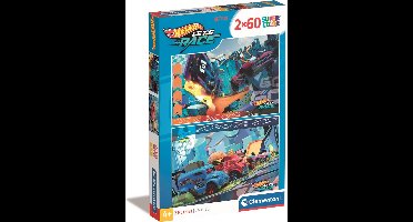 Clementoni - Puzzel - 2x60 Stukjes - Hotwheels - Kinderpuzzels vanaf 4 jaar