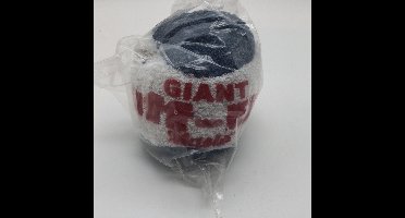 Bowling Bowling Master ' Giant Puff Ball' badstof, navy blauw wit met rode tekst, 15 cm, om de handen droog te houden.