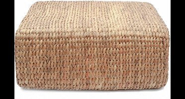 BAZAR BIZAR - HYACINT vierkante poef - naturel waterhyacint - 60x60xh30cm