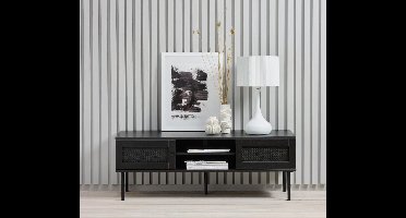 Tv-meubel Zwart - Melamine - 120x40x43cm - Tv-meubel Pensacola - Giga Living