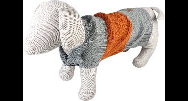 Duvoplus - Dierenkleding - Hond - Hondensweater Cozy S - 40cm Grijs/oranje - 1st
