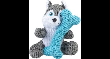 Duvoplus - Speelgoed Voor Dieren - Hond - Pluche Duo Husky + Been S - 22x19x8cm Meerkleurig - 1st