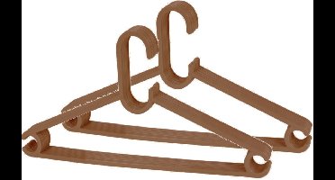 Storage Solutions kledinghangers - set van 20x - kunststof - bruin