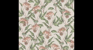 BLADEREN EN BLOEMEN BEHANG | Floraal - Beige Groen Rood - Living Walls Drawn Into Nature