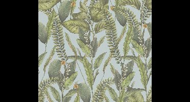 PLANTEN EN STRUIKEN BEHANG | Floraal - Blauw Groen Oranje - Living Walls Drawn Into Nature