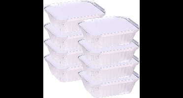 Elite Meal prep voedsel bewaar bakjes - Aluminium - 24x - 15 x 12 x 4 cm - met deksel