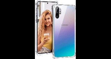 LuxeBass Hoesje geschikt voor Samsung Galaxy Note 10 Plus - Anti Shock - Silicone case - Kunststof - Soft cover - Schokbestendig - Transparant