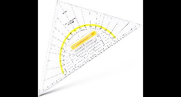 Aristo geodriehoek - schaalverdeling 22 cm - onbuigzaam - transparant - met afneembare greep - AR-1555-4