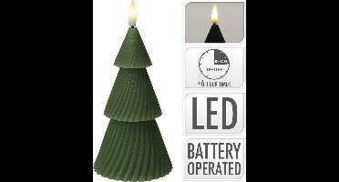 LED kaars kerstboom 15cm groen - Groene Led Kerstboom