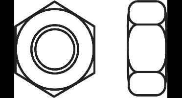 TOOLCRAFT 88 80 21 Zeskantmoeren M1 DIN 934 Staal Verzinkt 20 stuk(s)