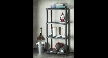 Keter opbergrek kunstof - Makkelijk te monteren - Zonder gereedschap - Stellingkast - Opbergkast - Organizer - Zwart