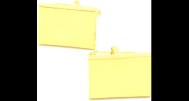 Manchetknopen - Goud Rechthoek Effen RVS