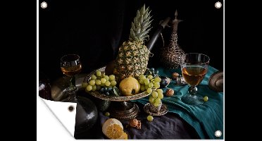 Tuin decoratie Fruit - Wijn - Stilleven - 40x30 cm - Tuindoek