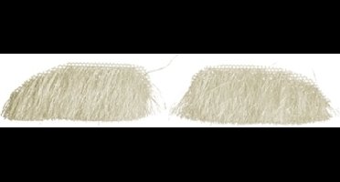 Sinterklaas verkleed wenkbrauwen - 1x - buffelhaar - wit - luxe Sint kostuum accessoires