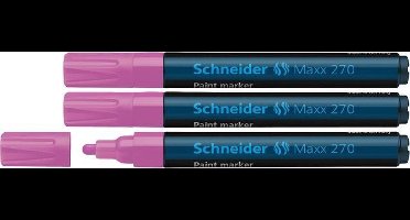 Schneider lakmarker - Maxx 270 - lijnbreedte 1-3 mm - roze - 3 stuks - verfstift - S-127009-3