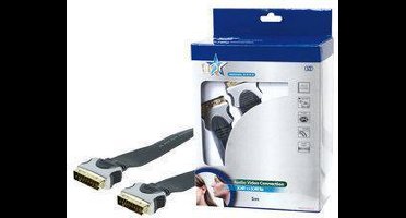 Hoge kwaliteit platte Scartkabel 5,00 m