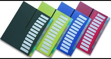 EXXO-HFP #40236 - A4 "Hand-out"- Huiswerk- Projectmap - 12 tassen/tabs - Lime groen - 25 stuks