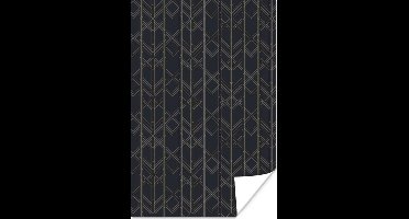 Poster Geometrisch - Art deco - Zwart - Goud - 20x30 cm