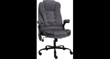 vidaXL - Massagekantoorstoel - fluweel - donkergrijs