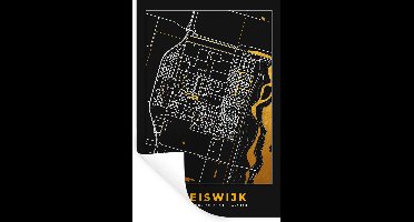Muurstickers - Sticker Folie - Kaart - Bleiswijk - Stadskaart - Goud - Plattegrond - 20x30 cm - Plakfolie - Muurstickers Kinderkamer - Zelfklevend Behang - Zelfklevend behangpapier - Stickerfolie