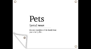 Tuin decoratie Huisdieren definitie - Spreuken - Pets - Quotes - Woordenboek - 40x30 cm - Tuindoek