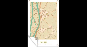 Tuindecoratie Plattegrond - België - Kaart - Vintage - Visé - Stadskaart - 40x60 cm - Tuinposter - Tuindoek