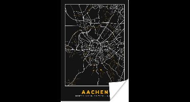 Poster Aachen - Goud - Stadskaart - Plattegrond - Kaart - Duitsland - 20x30 cm