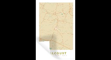 Muurstickers - Sticker Folie - Plattegrond - Stadskaart - Kaart - Walcourt - Vintage - 20x30 cm - Plakfolie - Muurstickers Kinderkamer - Zelfklevend Behang - Zelfklevend behangpapier - Stickerfolie