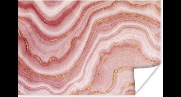 Poster Agaat - Roze - Stenen - Kristal - 30x20 cm