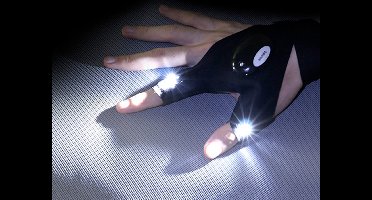 Handschoenen strap zonder vingers - Paar - Lichtgevend LED verlichting - One size - Outdoor - Vingerloze handschoen Links & Rechts