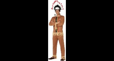 Atosa Indiaan verkleed kostuum - Indianen verkleed pak voor heren - carnavalskleding XL